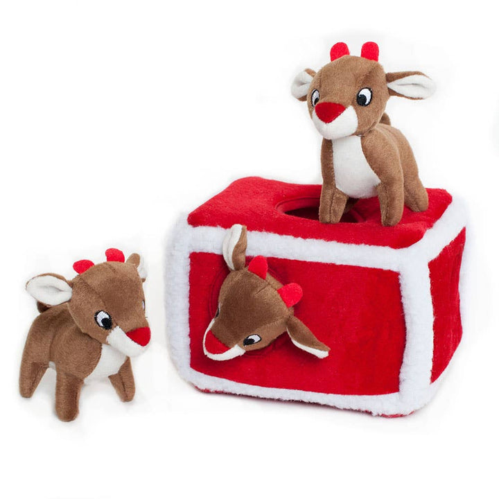 Holiday Zippy Burrow - Reindeer Pen - Dog Toy