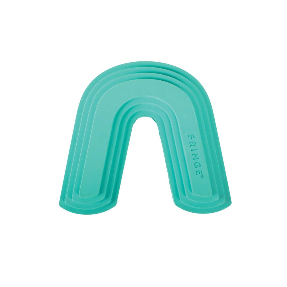 COLOR ME HAPPY TURQUOISE RUBBER DOG TOY