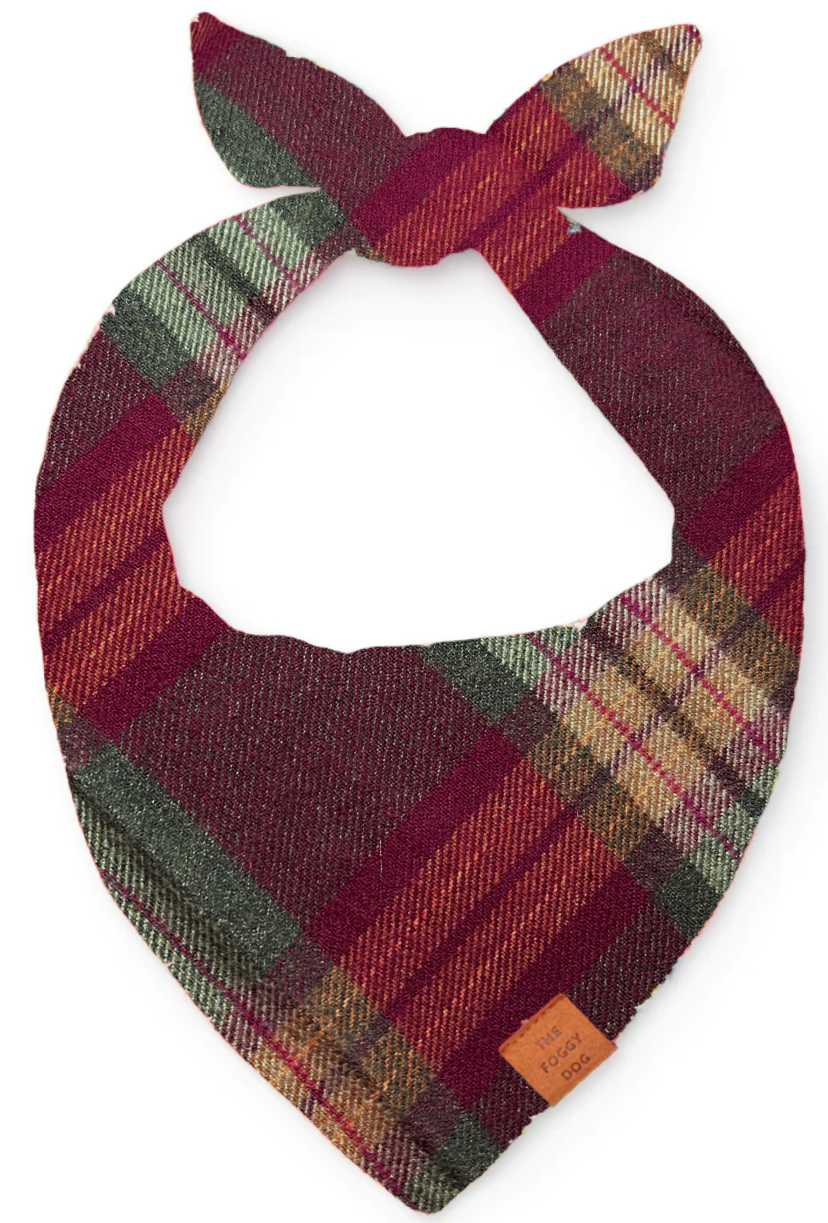 Orchard Plaid Flannel Dog Bandana