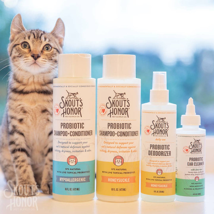 Probiotic Deodorizer Spray for Cats (Honeysuckle, 8oz)