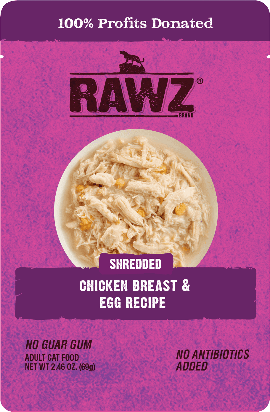 Rawz Shredded Wet Cat Food Pouch - Chicken Breast & Egg