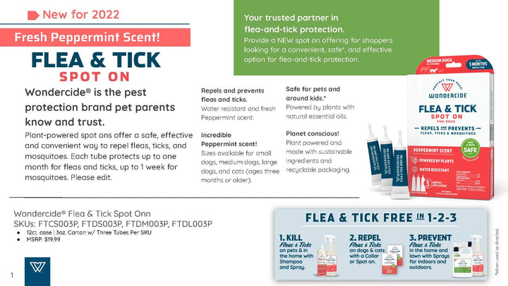 Flea & Tick Spot On for Dogs + Cats with Natural Essential Oils