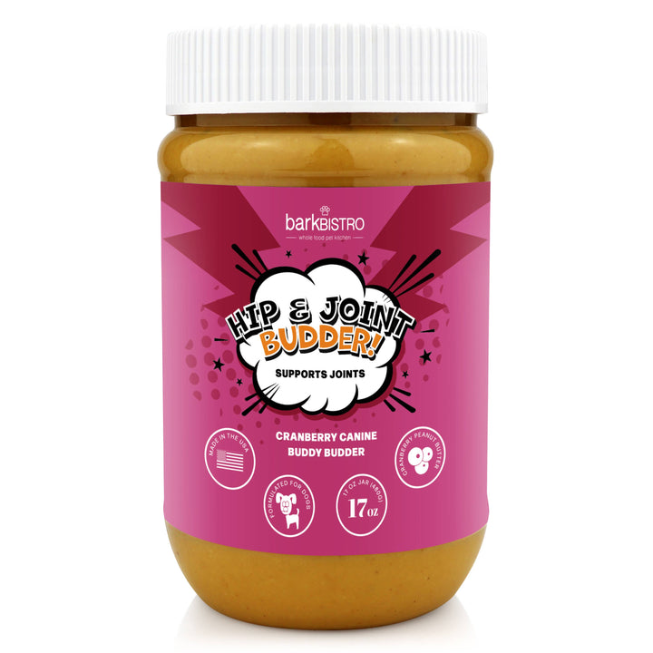 Dog Peanut Butter - Cranberry Canine Hip & Joint Buddy Budder (17 oz Jar)