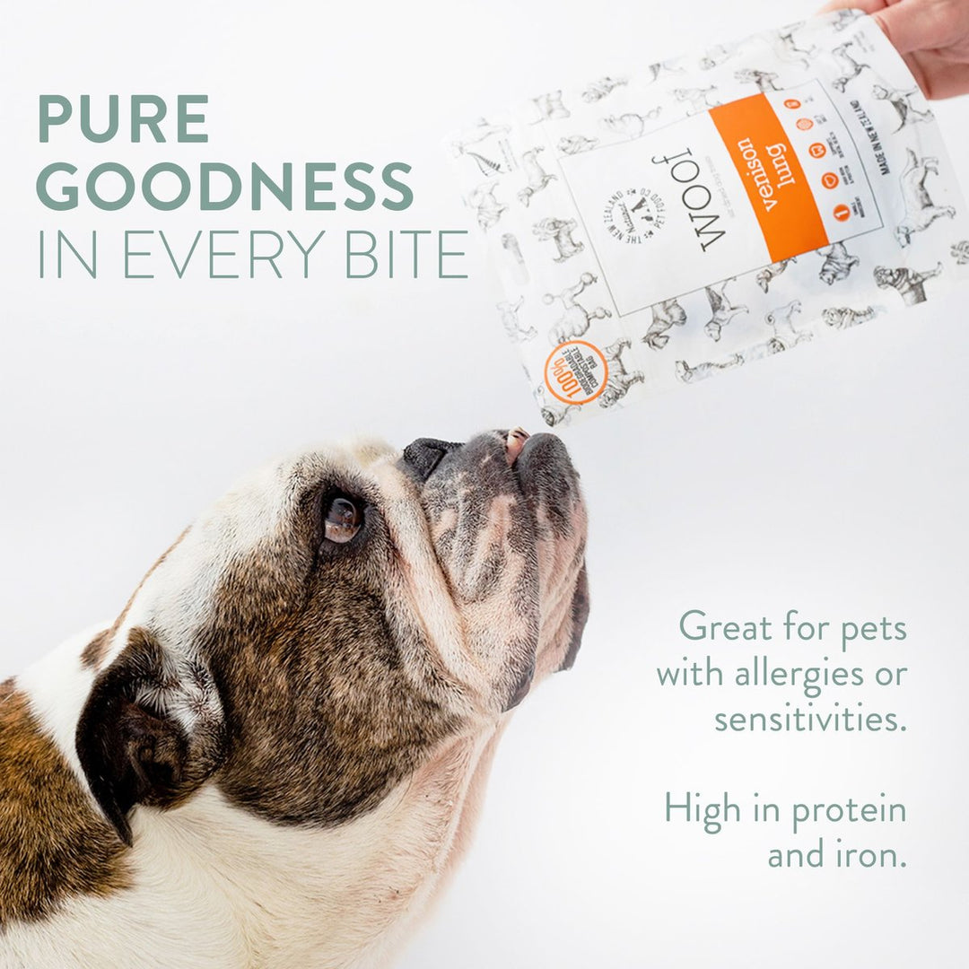 WOOF Air-Dried Dog Treats Venison Lung