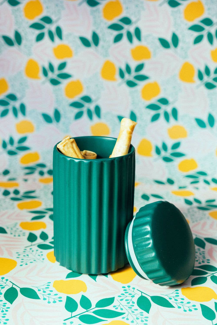 Ripple Ceramic Dog Treat Jar