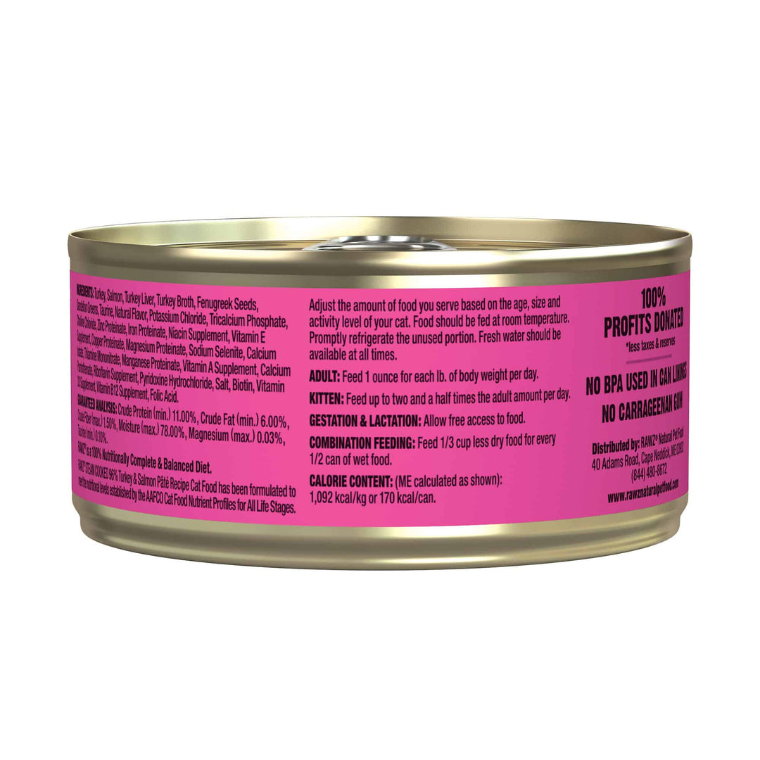 RAWZ 96% Turkey and Salmon Pate Cat Food