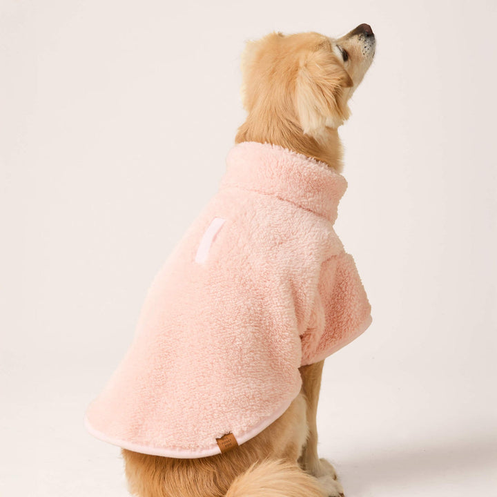 Pink Quarter-Zip Sherpa Dog Jacket