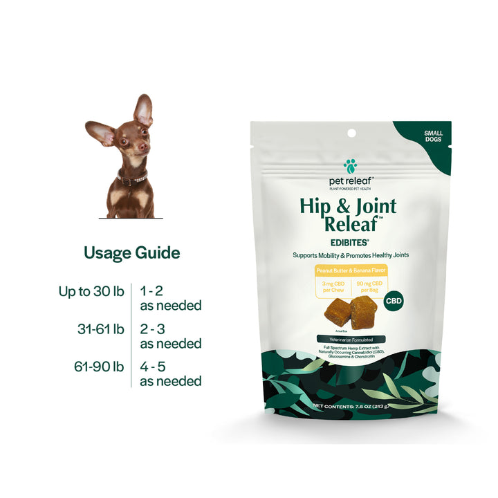Hip & Joint Releaf CBD Edibites – Peanut Butter Banana Flavor
