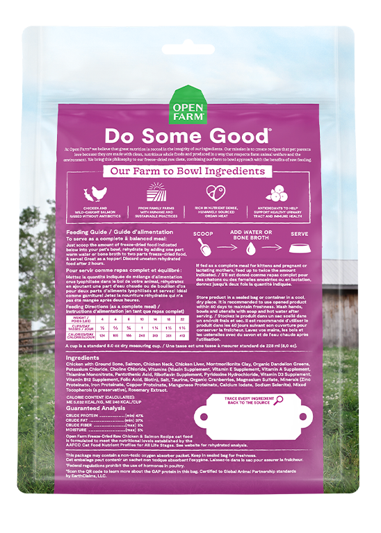 Grain-Free Chicken & Salmon Freeze-Dried Raw Recipe for Cats (Meal or Mixer, 9 oz)