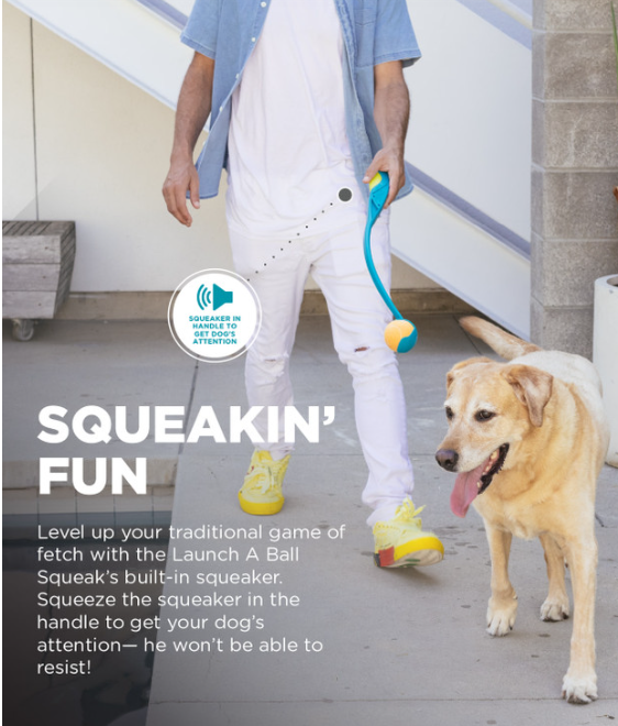 Launch A Ball Squeak Dog Ball Launcher