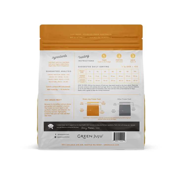 Green Juju Frozen Raw Food for Dogs