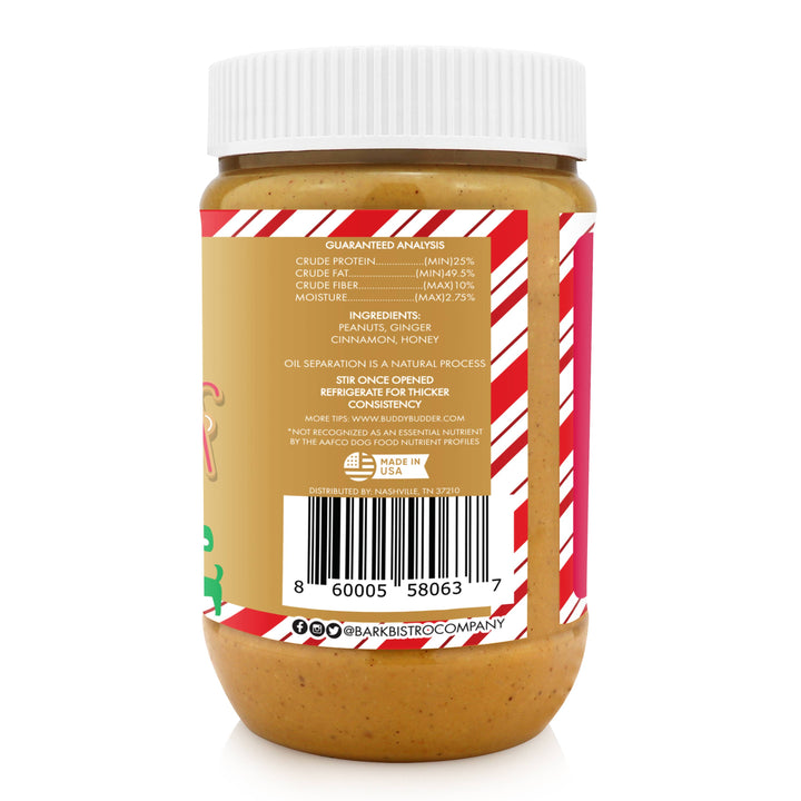 Dog Peanut Butter - Holiday Gingerbread Budder (17 oz Jar)