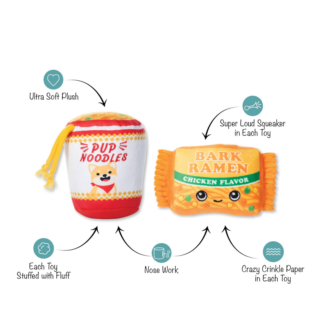 NOTHIN BUT NOODLES 2 PIECE  DOG TOY SET
