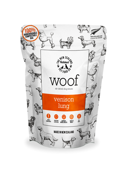 WOOF Air-Dried Dog Treats Venison Lung