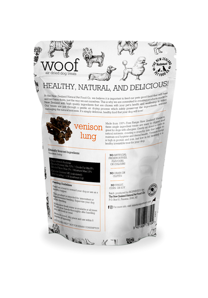 WOOF Air-Dried Dog Treats Venison Lung