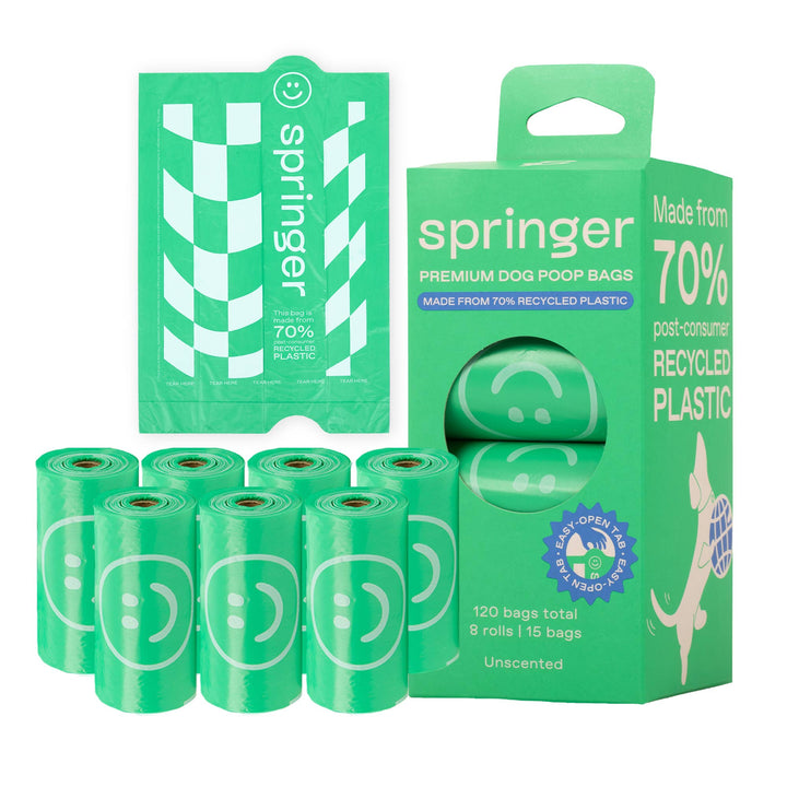Premium Dog Poop Waste Bags, 120 Bags, 8 Rolls