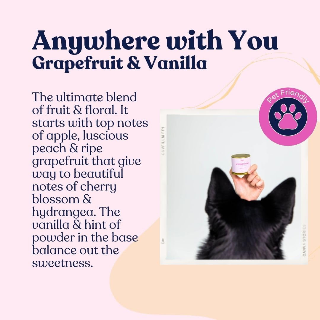 Grapefruit & Vanilla Coconut-Soy Scented Candle (Pet-Safe)