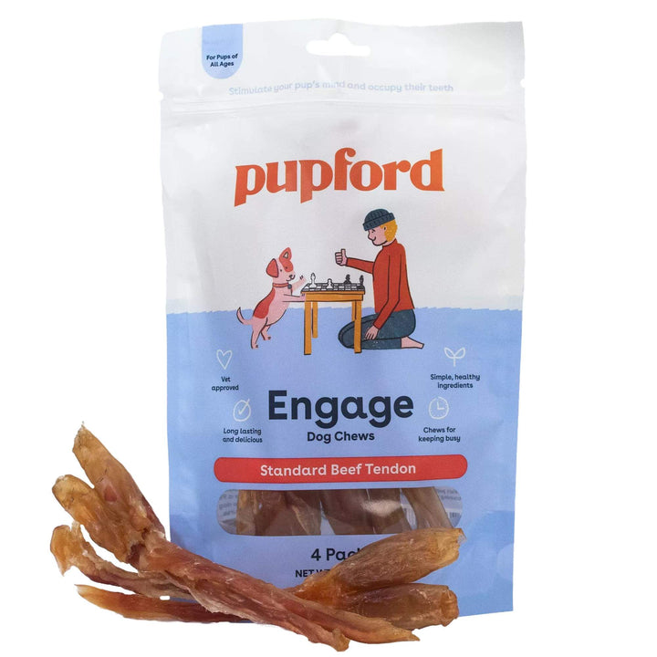 Standard Beef Tendon Dog Chew 4 Pack