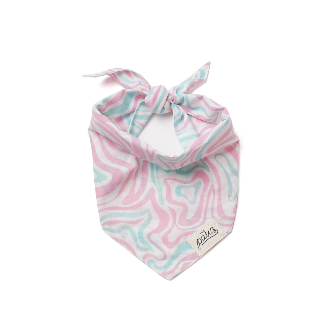 Groovy Pink Blue Waves Bandana