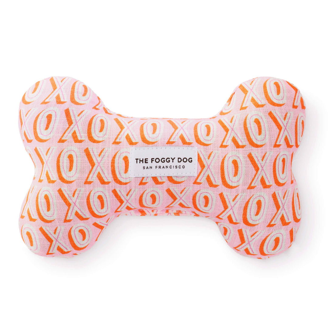 Hugs and Kisses Dog Bone Squeaky Toy