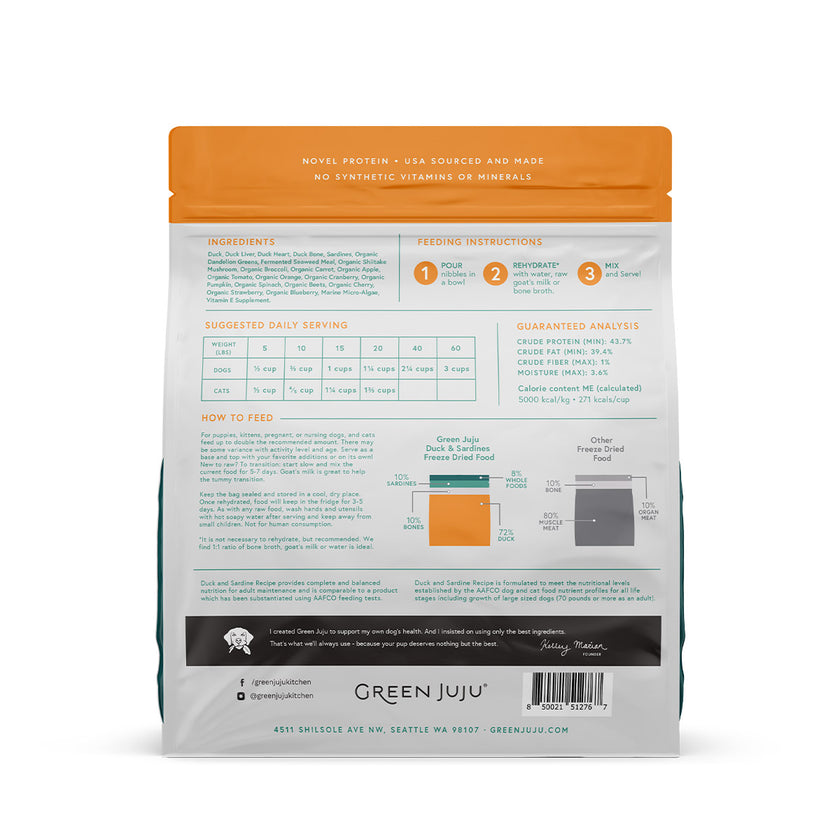 Extras Duck & Sardine – Complete & Balanced Freeze-Dried Meal