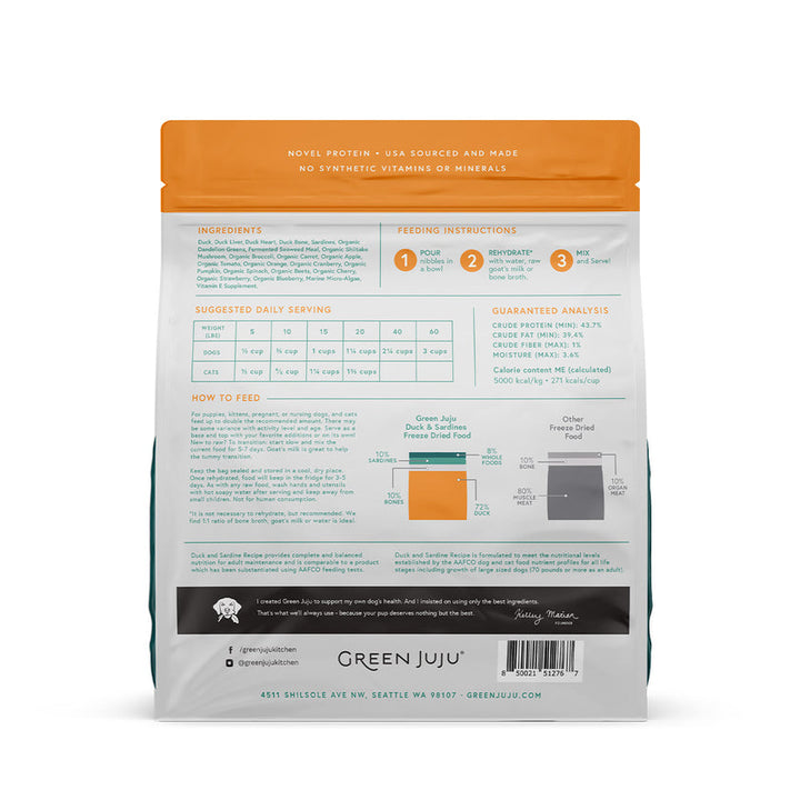 Extras Duck & Sardine – Complete & Balanced Freeze-Dried Meal