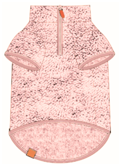 Pink Quarter-Zip Sherpa Dog Jacket