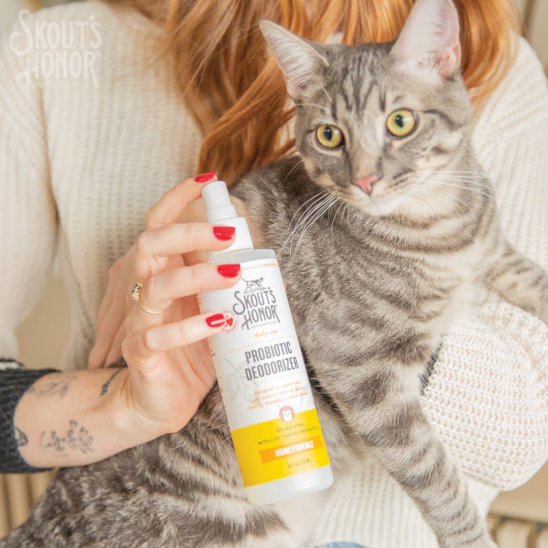 Probiotic Deodorizer Spray for Cats (Honeysuckle, 8oz)
