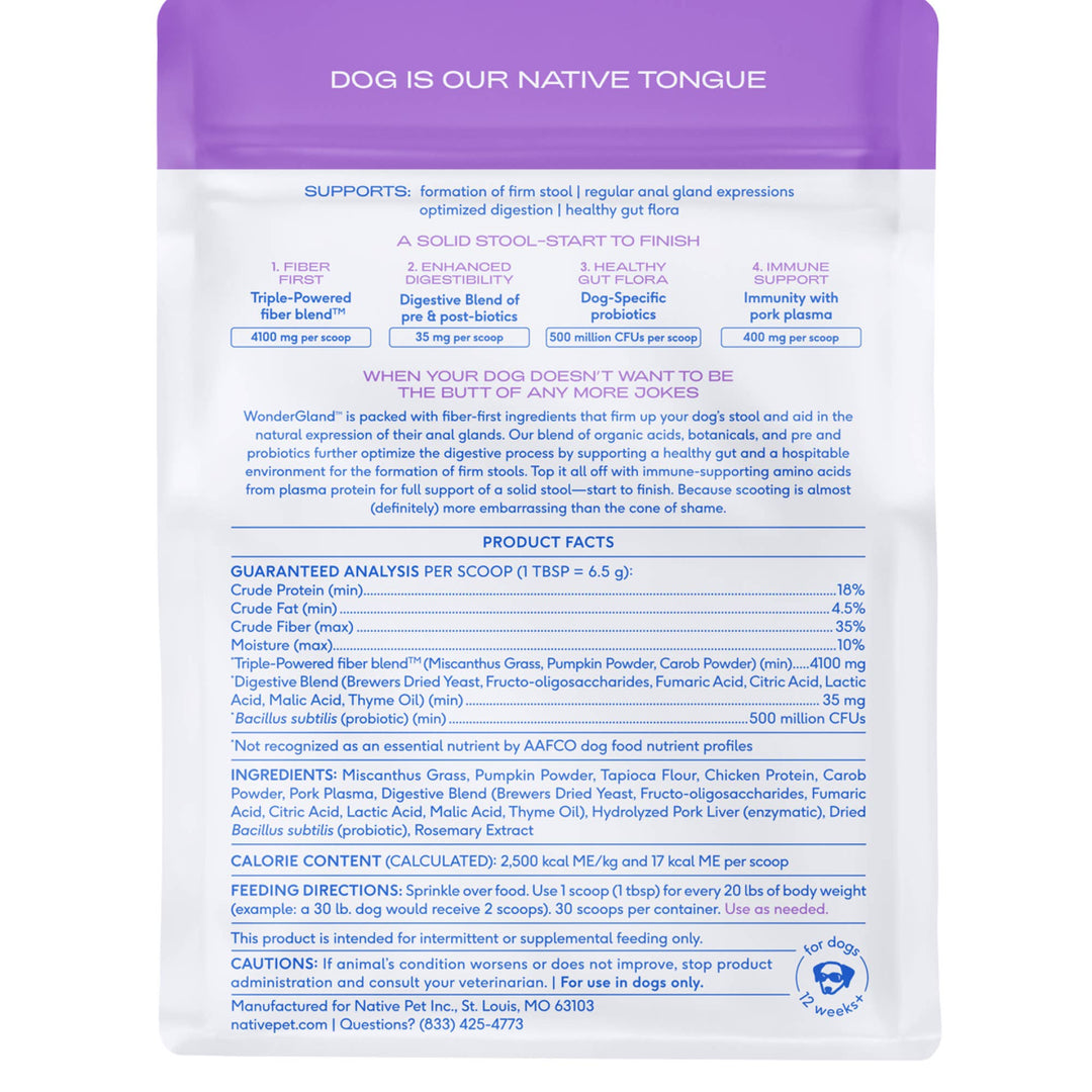 WonderGland Anal Gland Pumpkin Fiber & Digestive Supplement