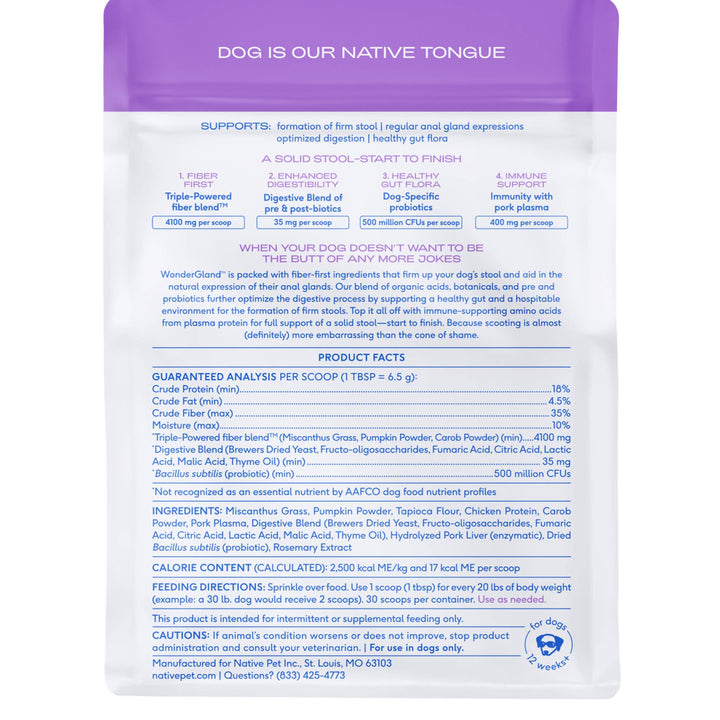 WonderGland Anal Gland Pumpkin Fiber & Digestive Supplement