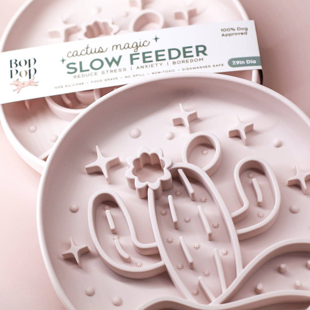 Slow Feeder + Activity Bowl  | Cactus Magic in Boho Beige