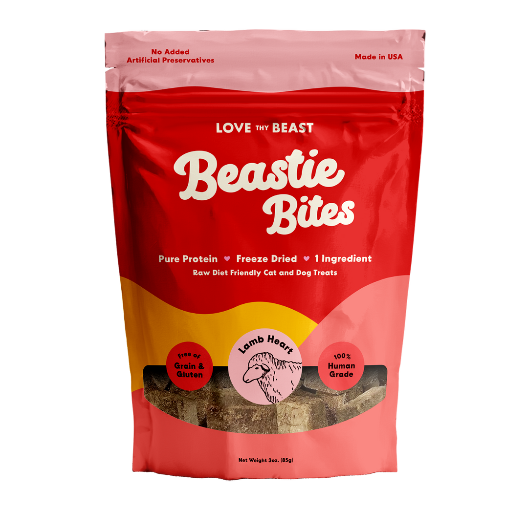 Freeze-Dried Lamb Heart Dog & Cat Treat, 3-oz bag