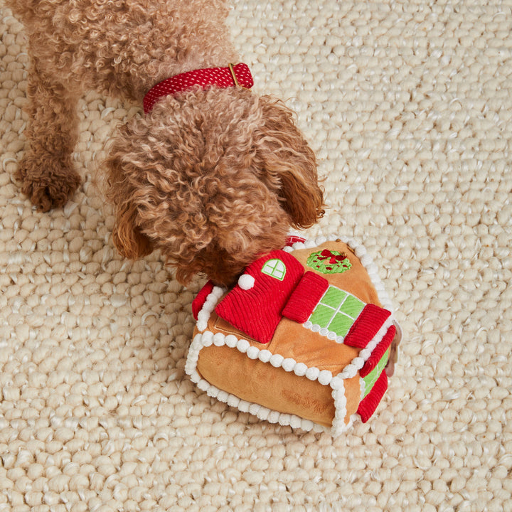 Gingerbread House Interactive Snuffle Holiday Dog Toy