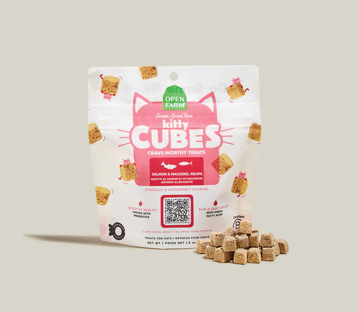 Open Farm Freeze Dried Raw Kitty Cubes Salmon & Mackeral