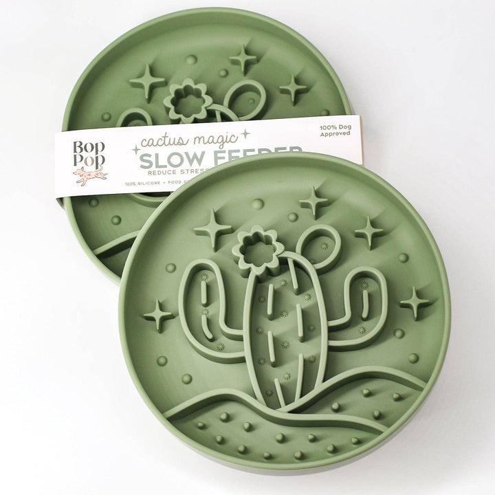 Slow Feeder + Activity Bowl  | Cactus Magic in Sage Green