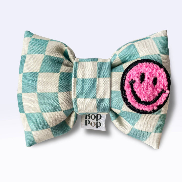 Bow Tie | Aqua Checkerboard