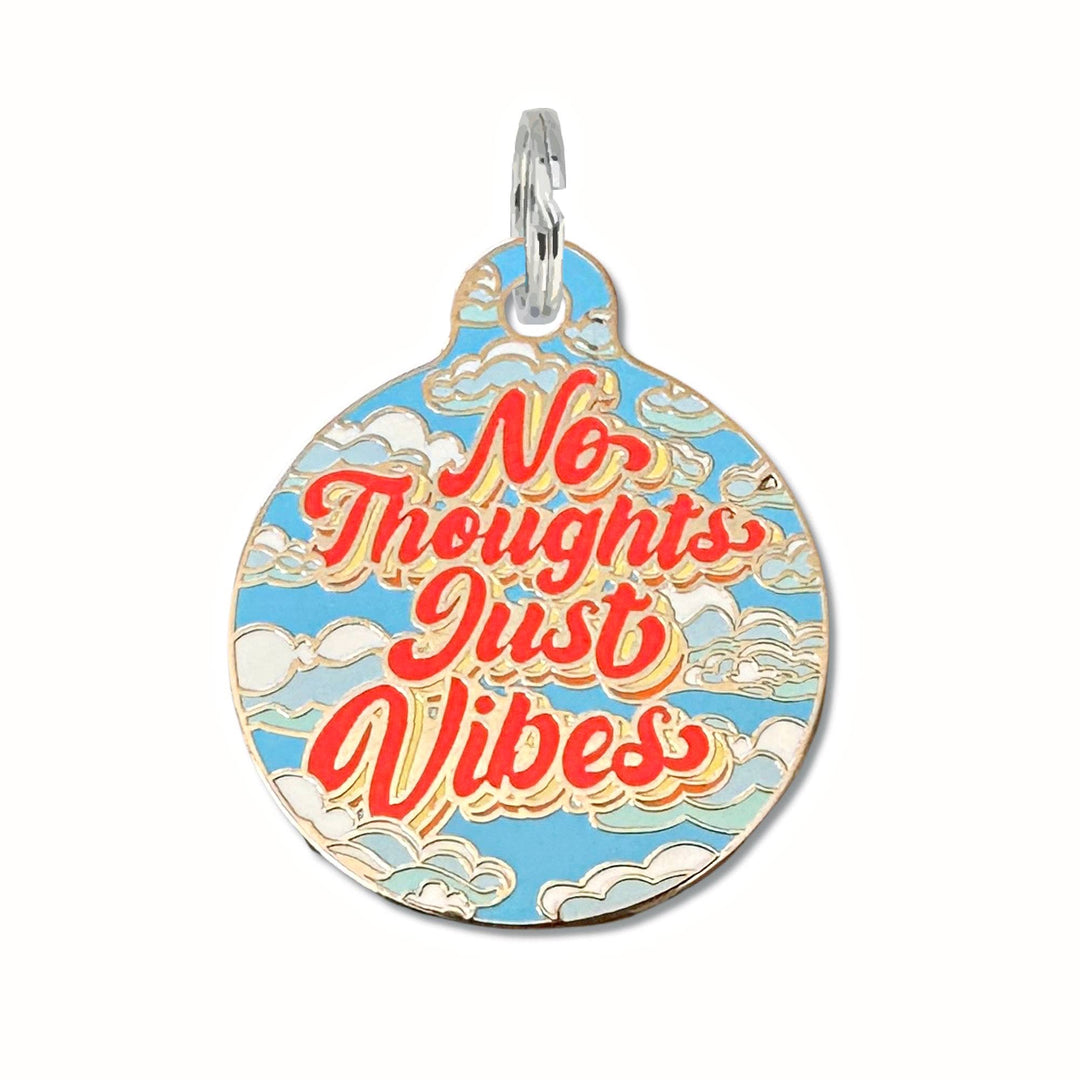 No Thoughts Just Vibes - QR Code ID Tag