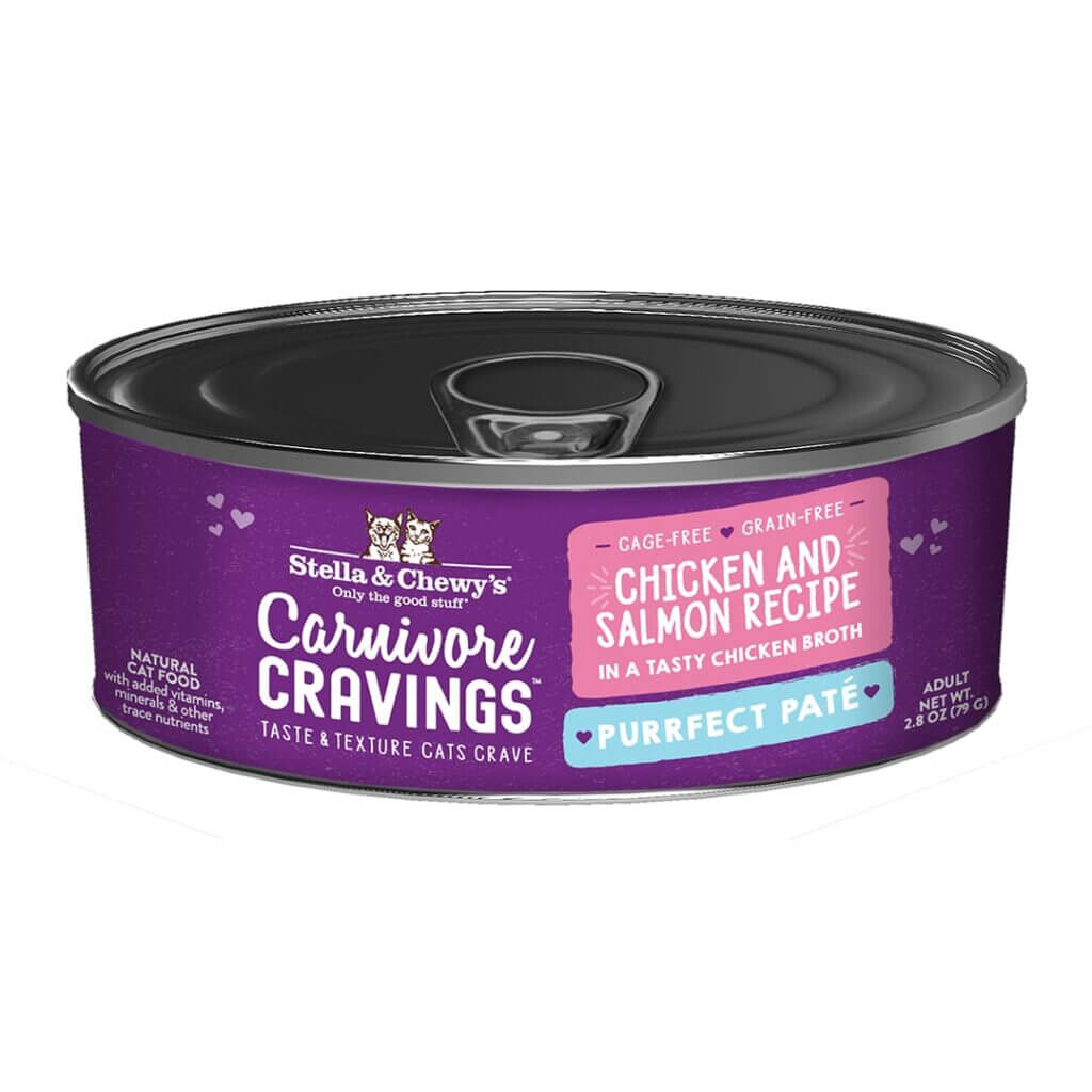 Carnivore Cravings Purrfect Pate - Chicken & Salmon Recipe - Wet Cat Food (2.8 oz)