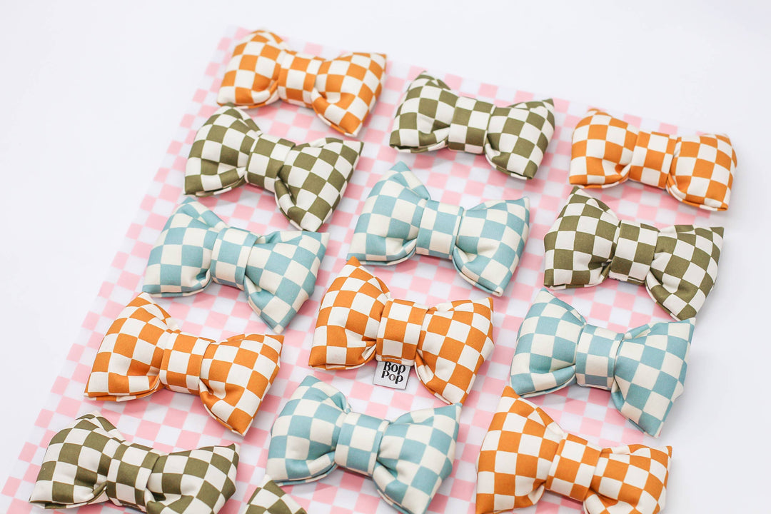 Bow Tie | Aqua Checkerboard