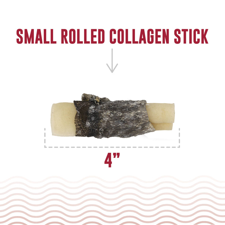 Beef Collagen Rolled Chew Wrapped With Cod Skin 4"