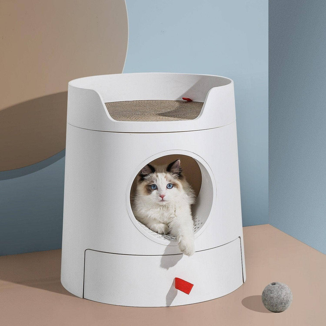 Mayitwill XL Castle 2 in 1 Front-Entry Cat Litter Box