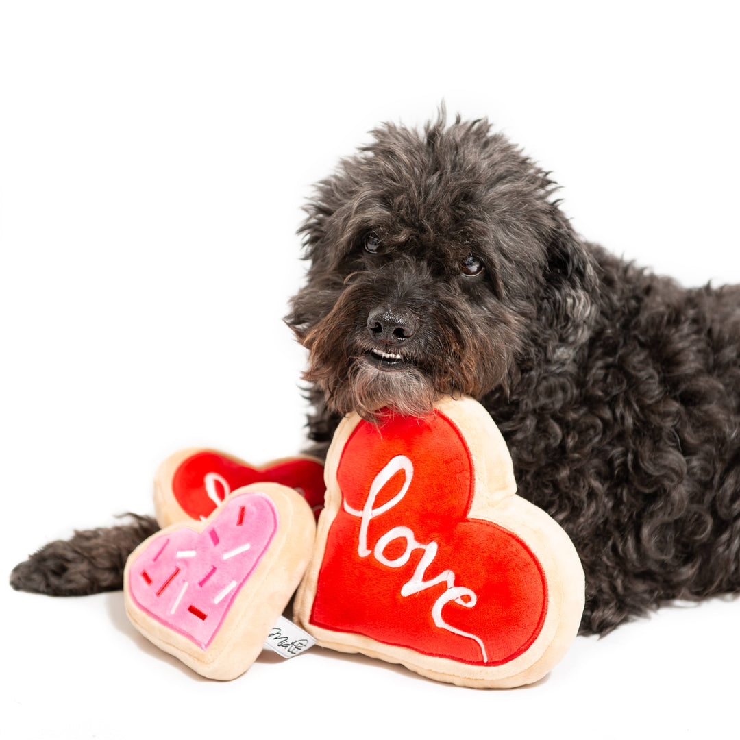 Pink Heart Sugar Cookie Dog Toy