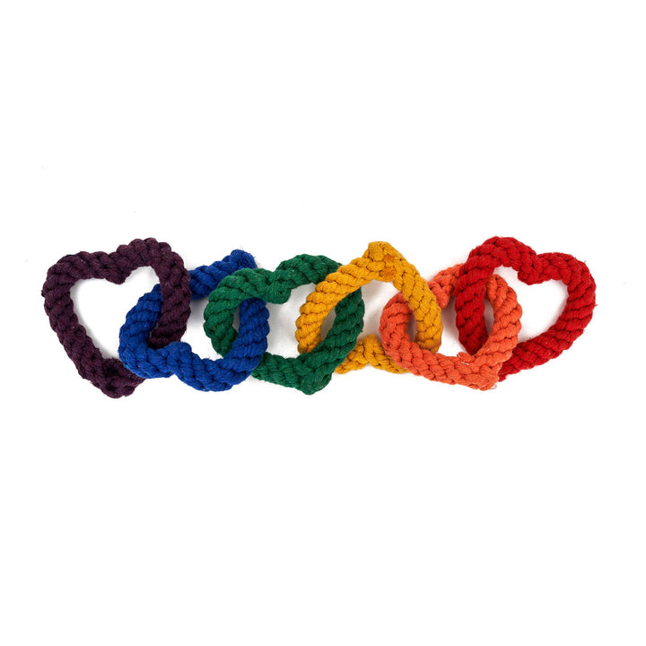 Chain of Hearts Rainbow Rope Toy