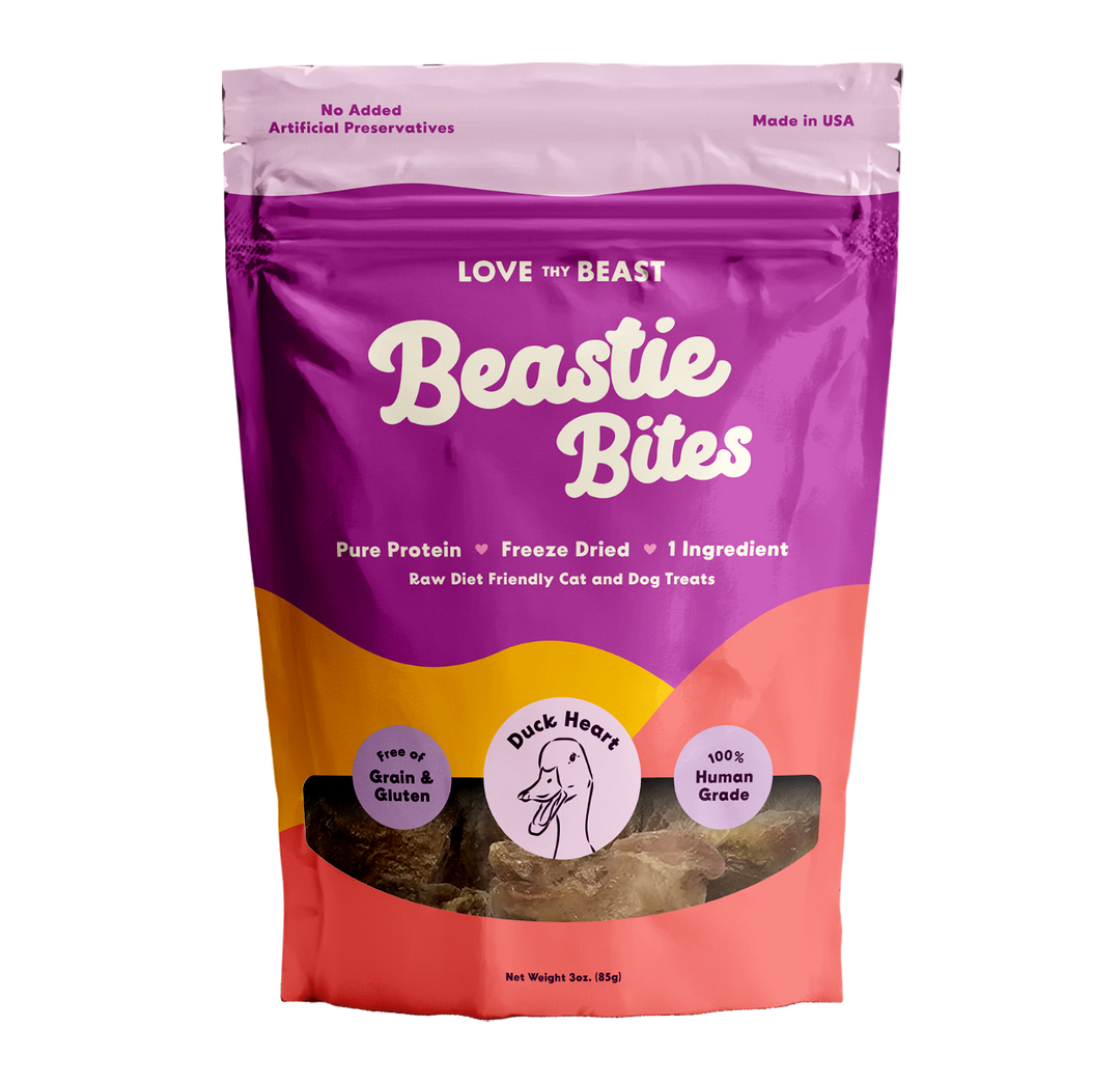 Freeze-Dried Duck Heart Dog & Cat Treat, 3-oz bag