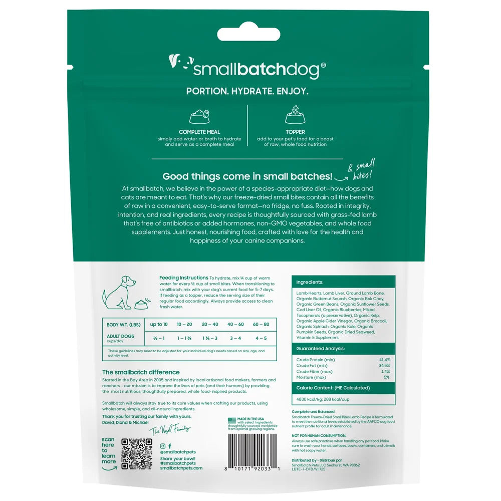 Freeze-Dried Raw Small Bites Lamb Recipe