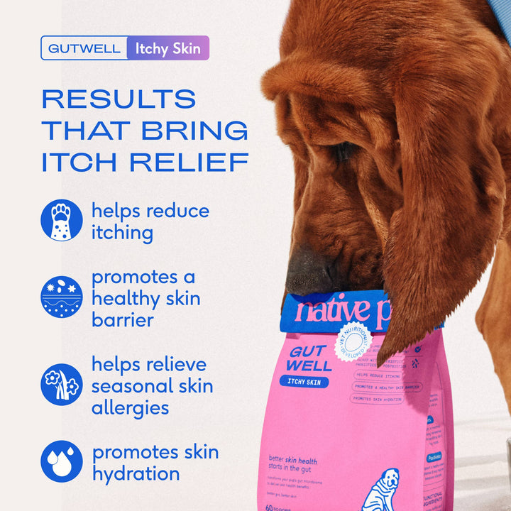 Native Pet GutWell Itchy Skin, Anti Itch Supplement for Dogs