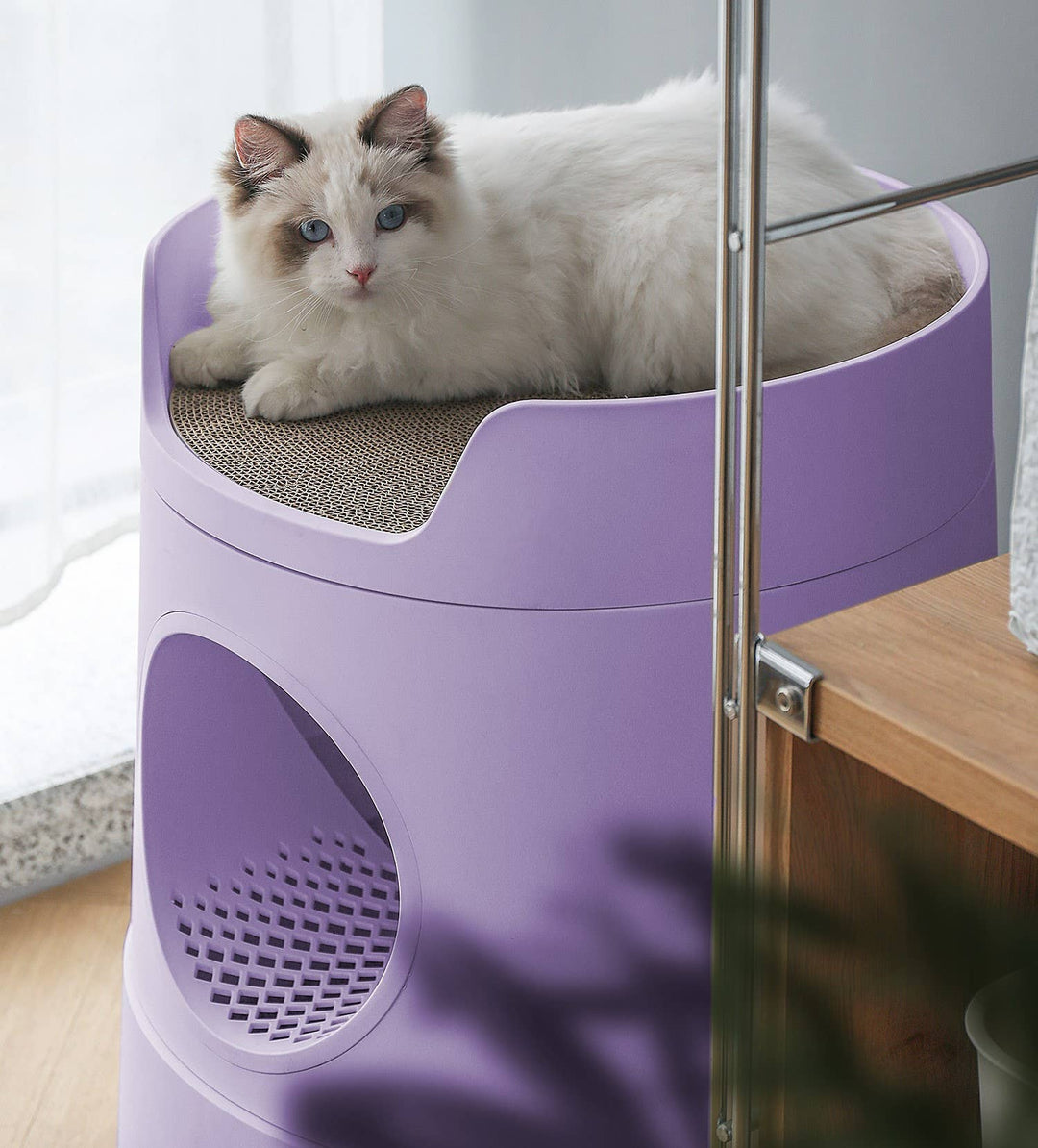 Mayitwill XL Castle 2 in 1 Front-Entry Cat Litter Box