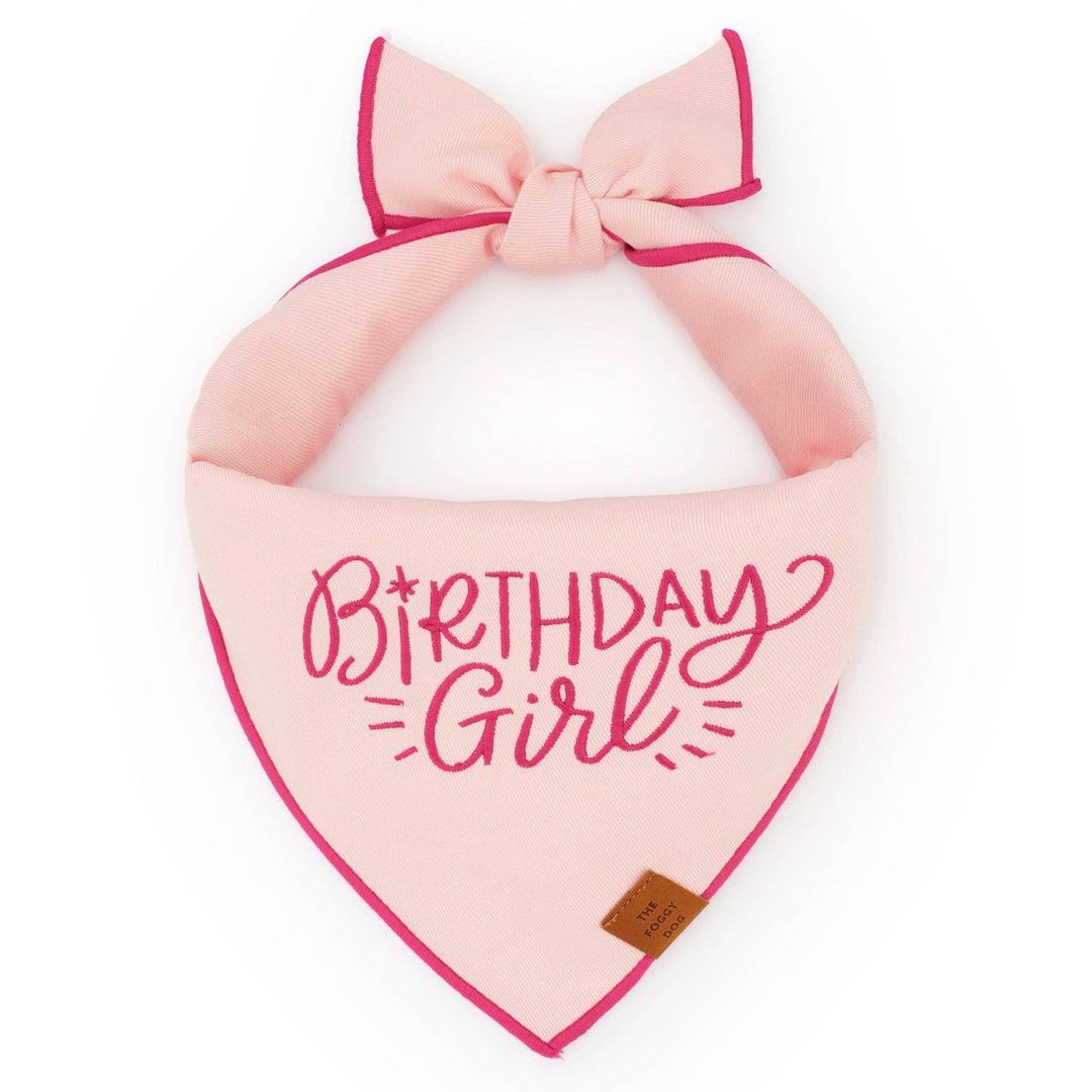 Birthday Girl Embroidered Dog Bandana