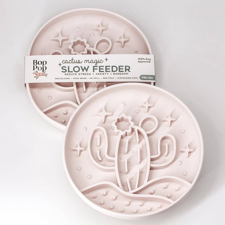 Slow Feeder + Activity Bowl  | Cactus Magic in Boho Beige