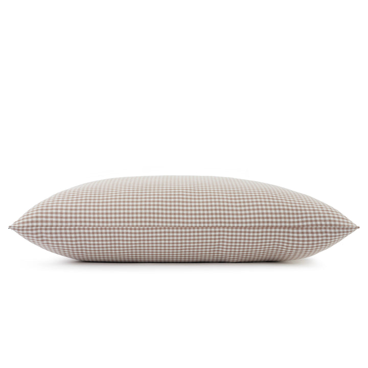 Mushroom Brown Gingham Dog Bed